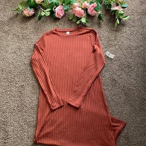 Ribbed sweater dress
